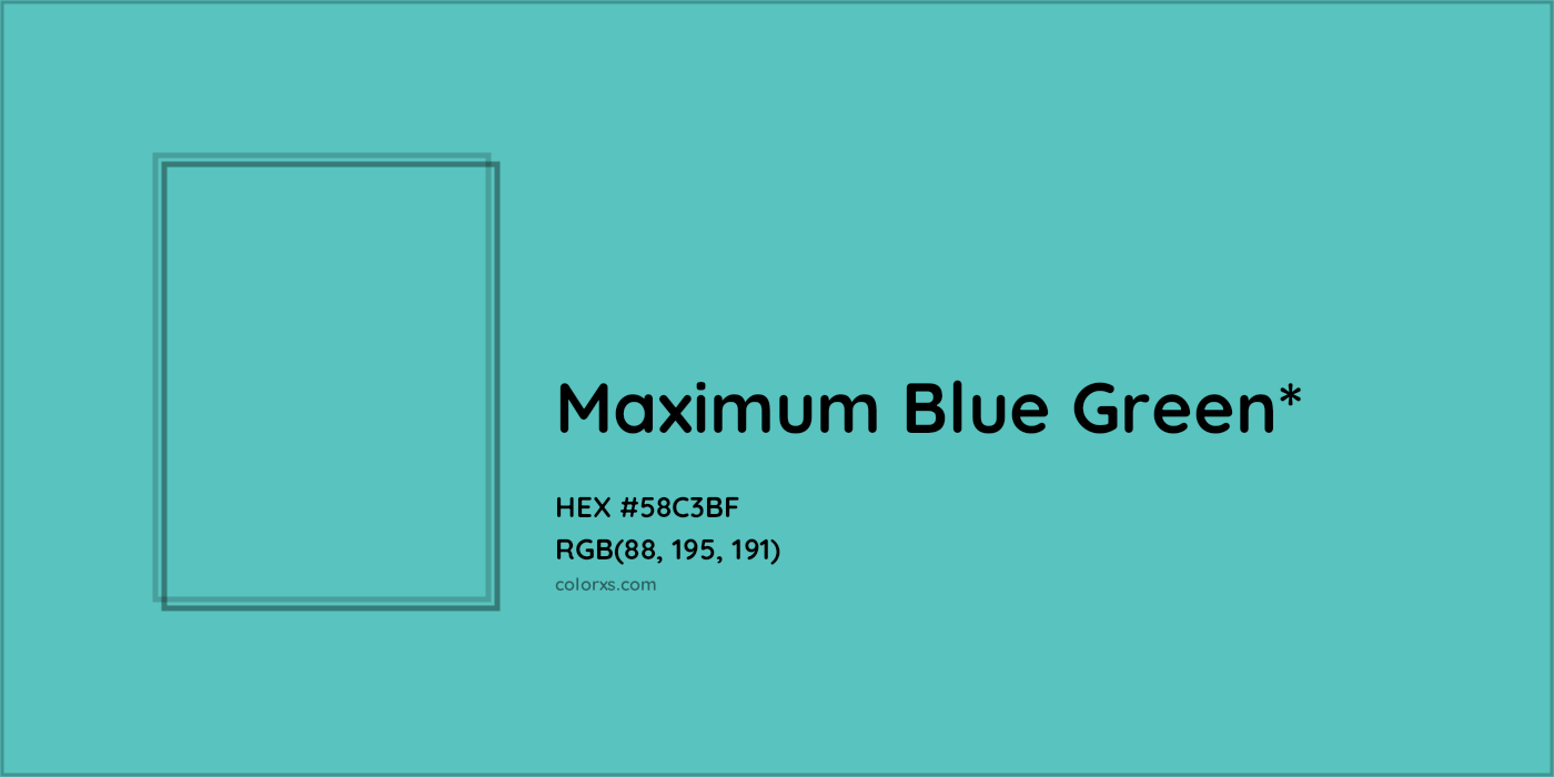 HEX #58C3BF Color Name, Color Code, Palettes, Similar Paints, Images