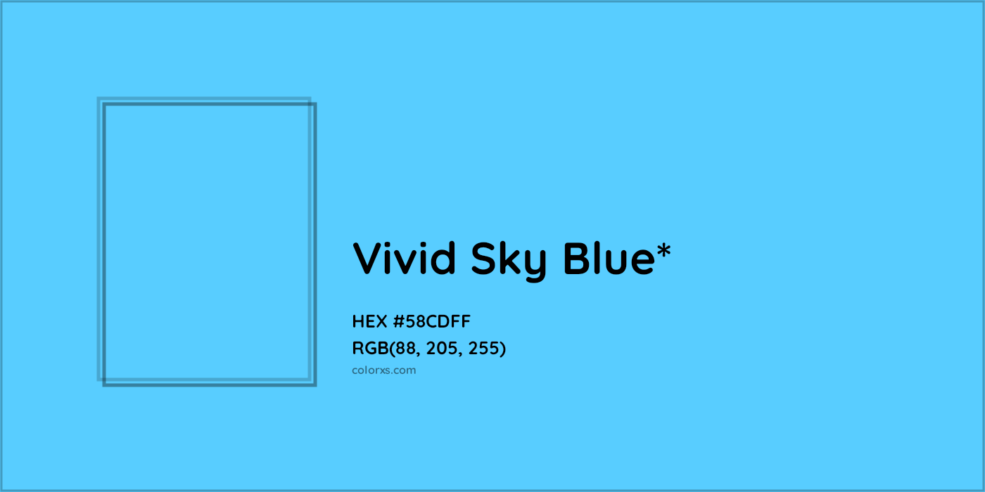 HEX #58CDFF Color Name, Color Code, Palettes, Similar Paints, Images