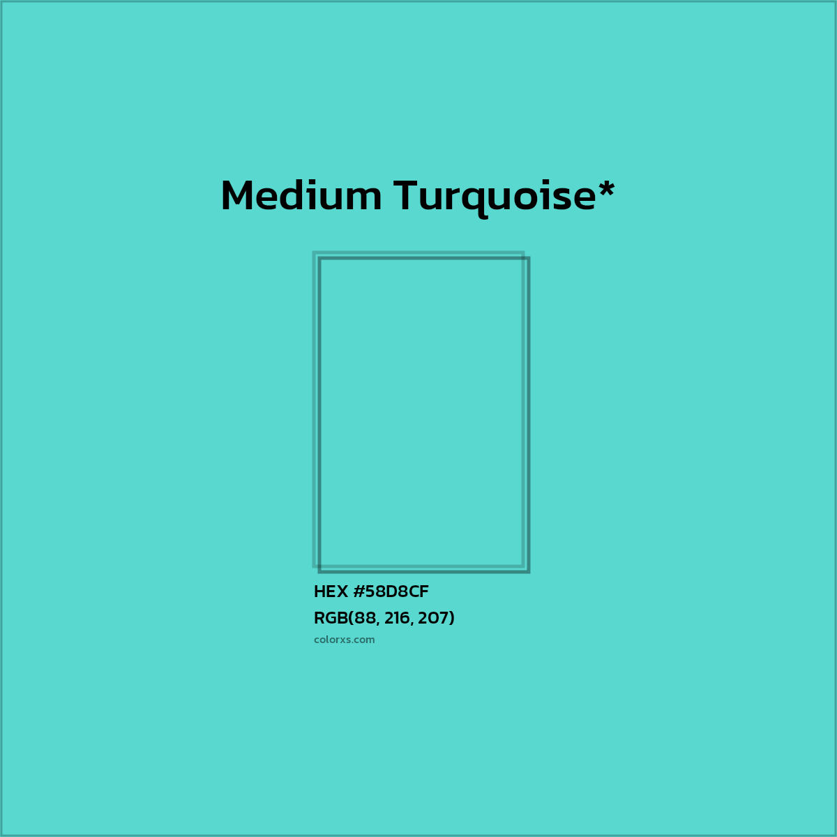 HEX #58D8CF Color Name, Color Code, Palettes, Similar Paints, Images