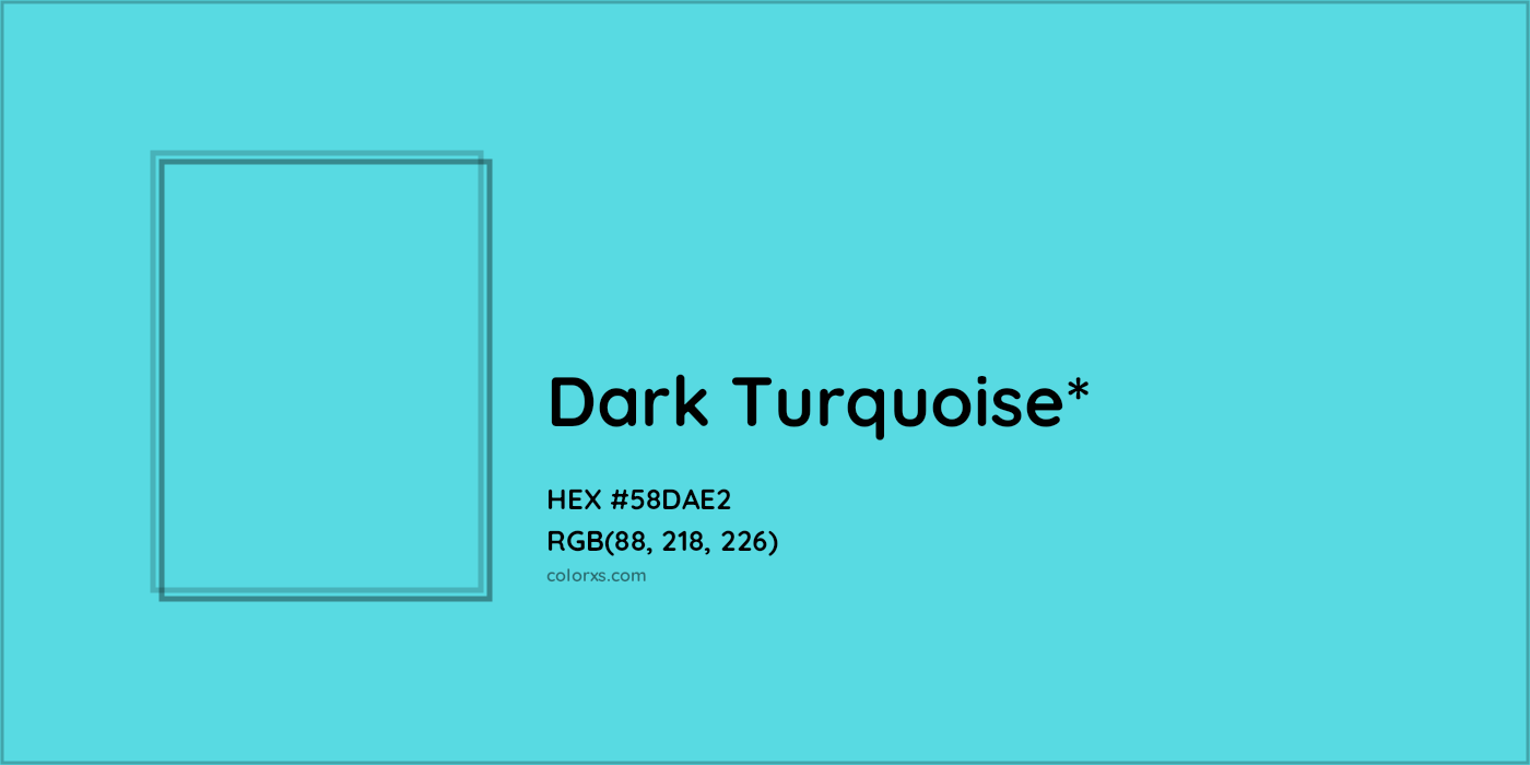 HEX #58DAE2 Color Name, Color Code, Palettes, Similar Paints, Images