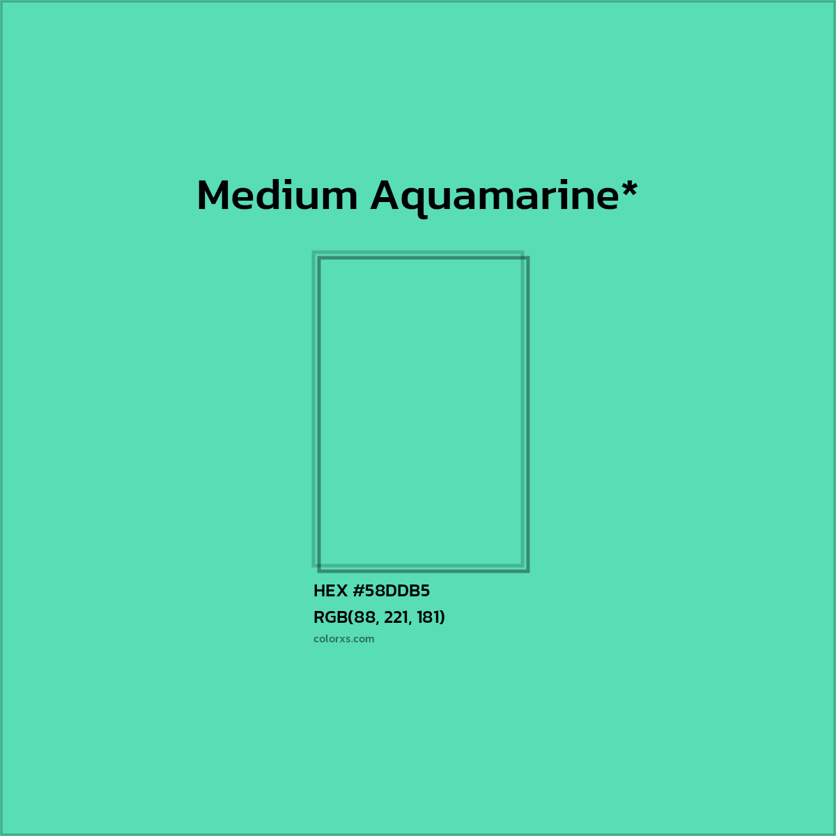HEX #58DDB5 Color Name, Color Code, Palettes, Similar Paints, Images