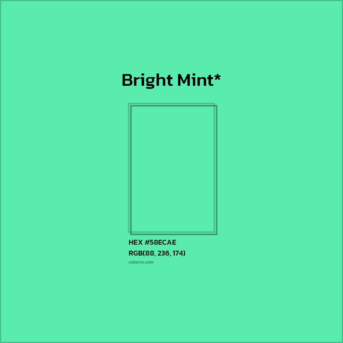 HEX #58ECAE Color Name, Color Code, Palettes, Similar Paints, Images