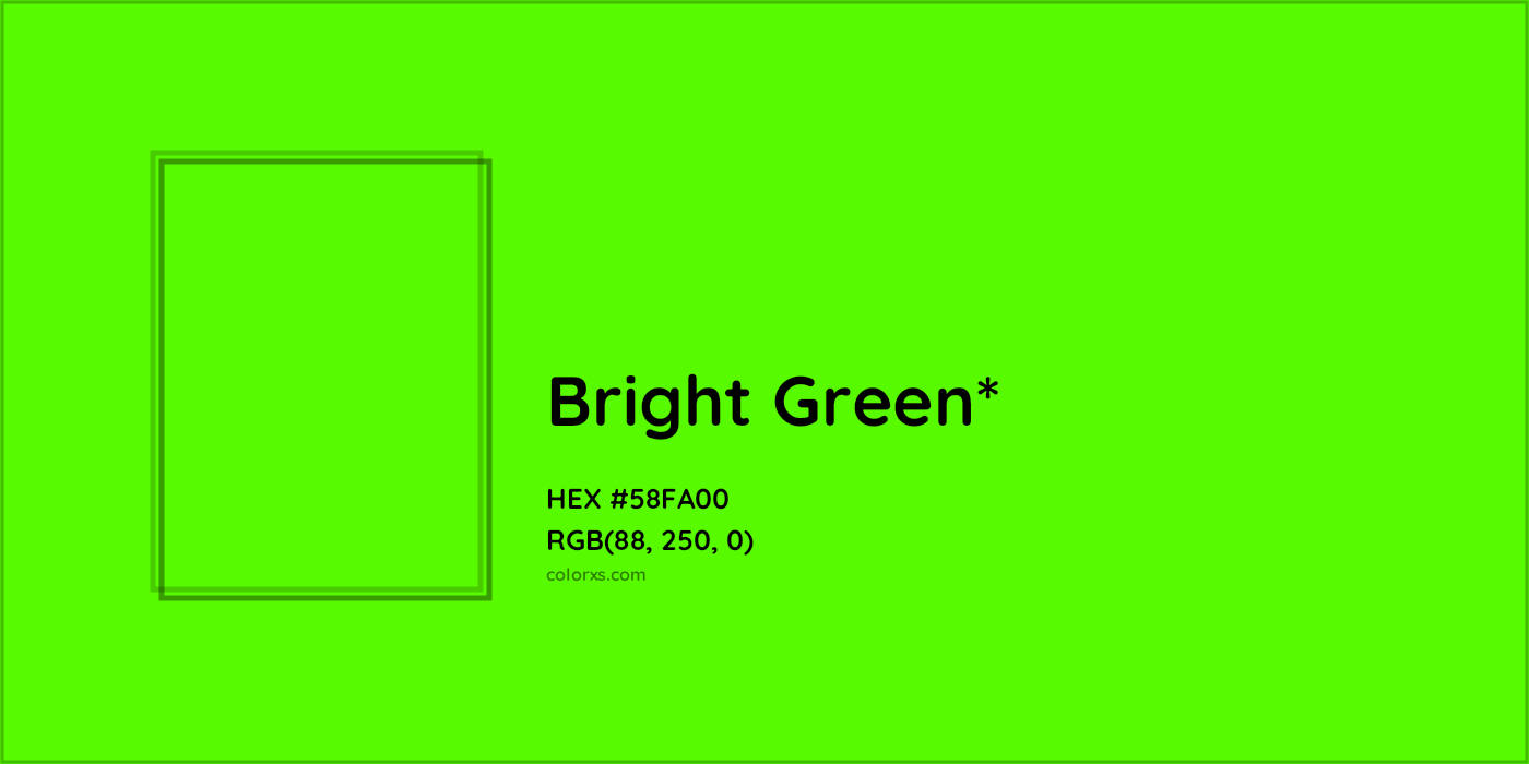 HEX #58FA00 Color Name, Color Code, Palettes, Similar Paints, Images