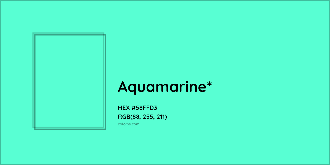 HEX #58FFD3 Color Name, Color Code, Palettes, Similar Paints, Images