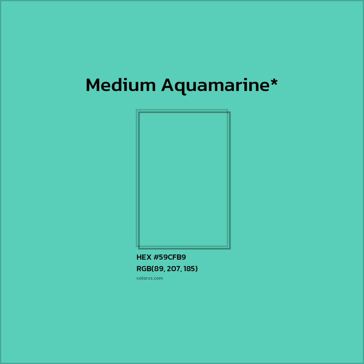 HEX #59CFB9 Color Name, Color Code, Palettes, Similar Paints, Images