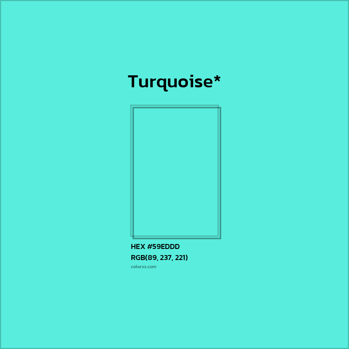 HEX #59EDDD Color Name, Color Code, Palettes, Similar Paints, Images