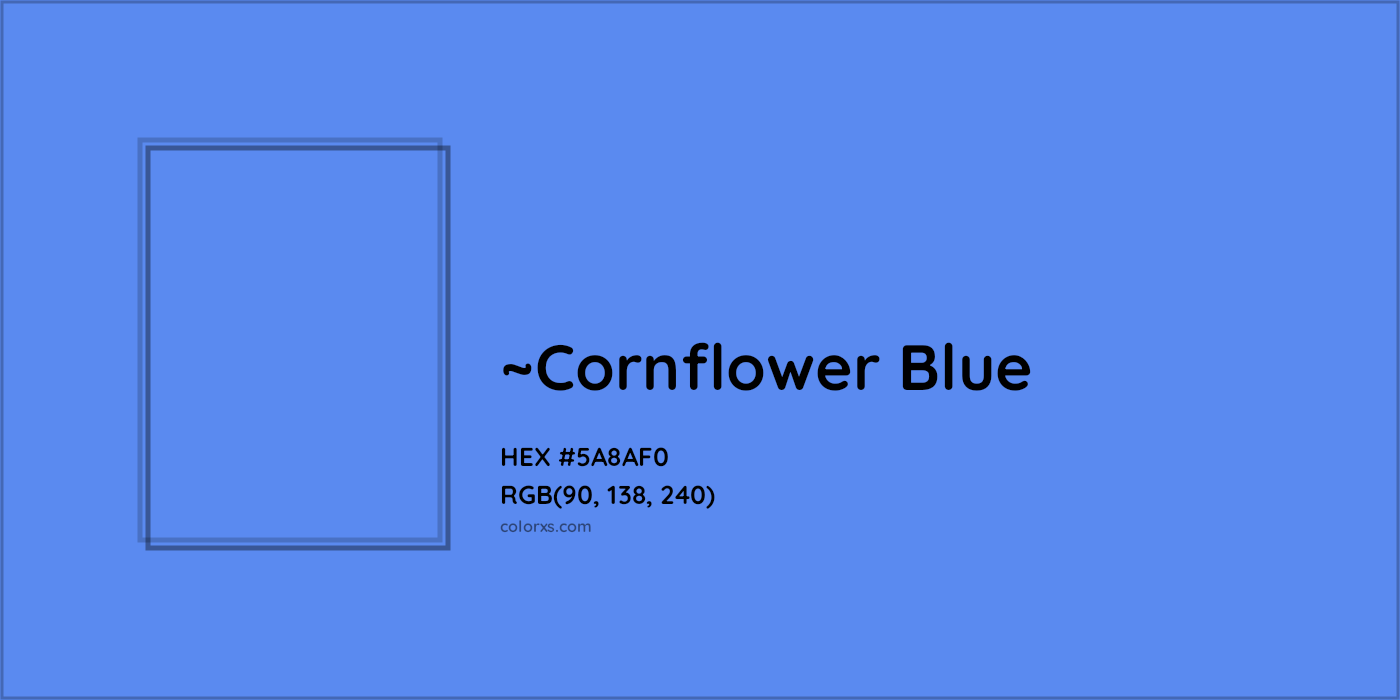 HEX #5A8AF0 Color Name, Color Code, Palettes, Similar Paints, Images