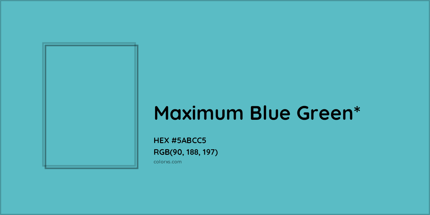 HEX #5ABCC5 Color Name, Color Code, Palettes, Similar Paints, Images
