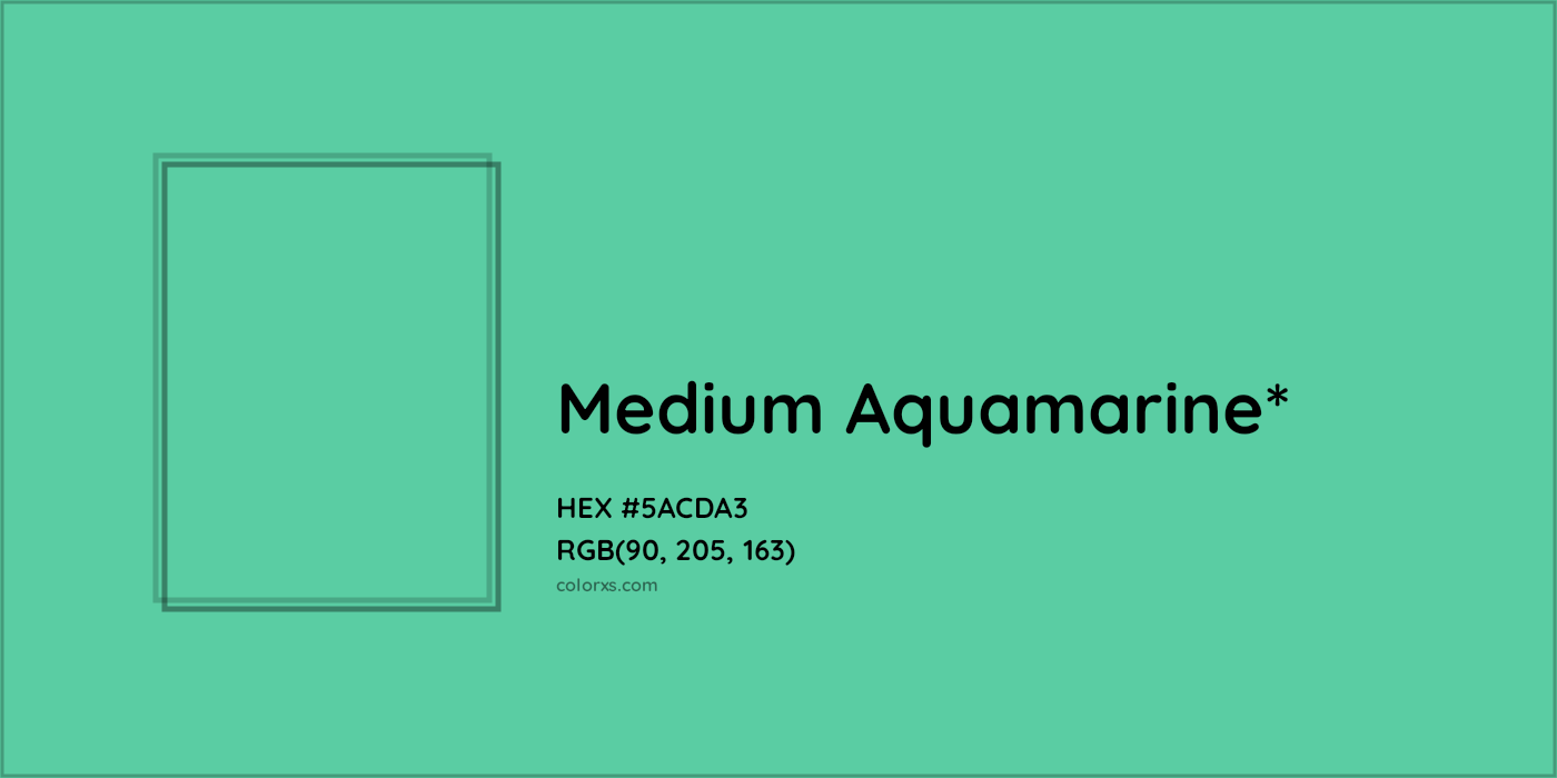 HEX #5ACDA3 Color Name, Color Code, Palettes, Similar Paints, Images