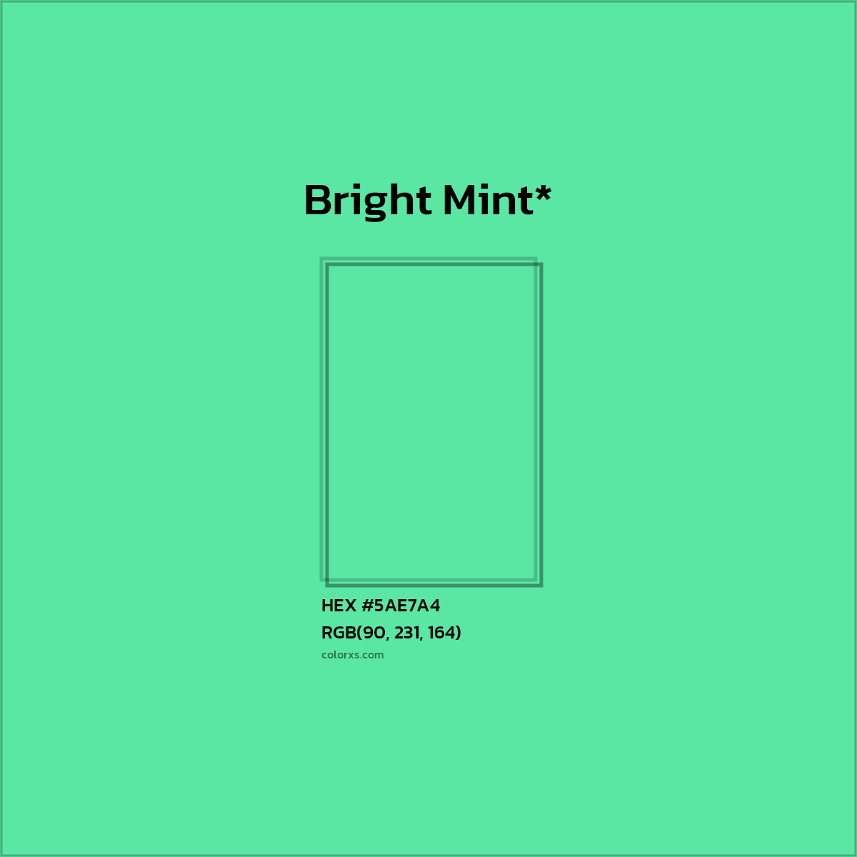 #5AE7A4 hex color. RGB, RYB, CMYK, HSL, HSV codes and color conversions. Matching color names, palettes, paints.