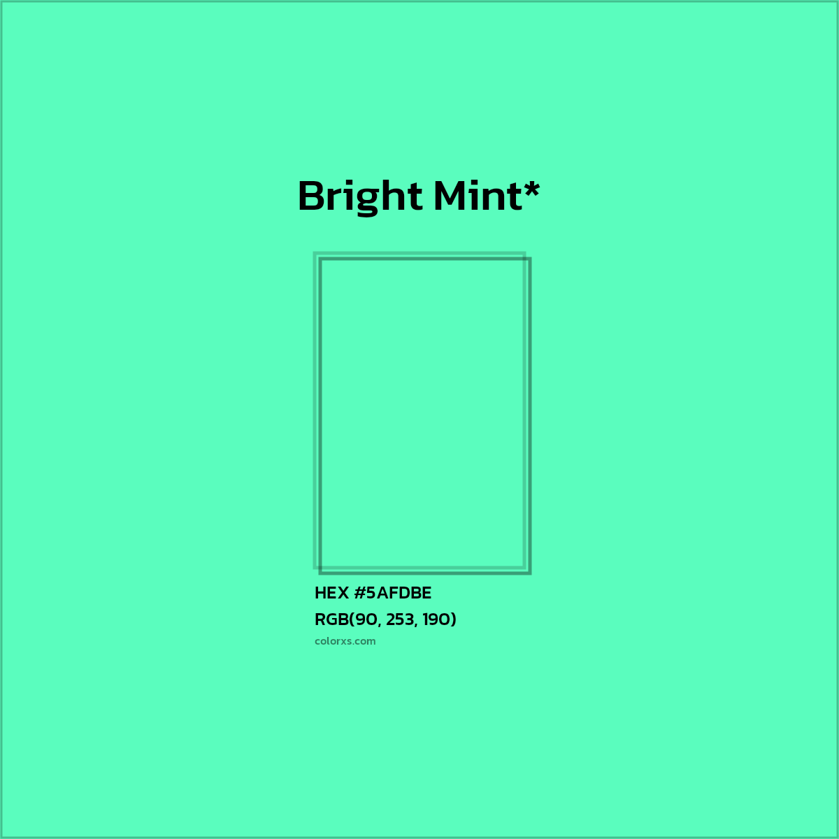 HEX #5AFDBE Color Name, Color Code, Palettes, Similar Paints, Images