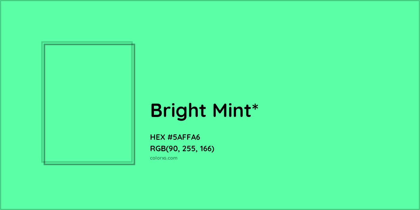 HEX #5AFFA6 Color Name, Color Code, Palettes, Similar Paints, Images