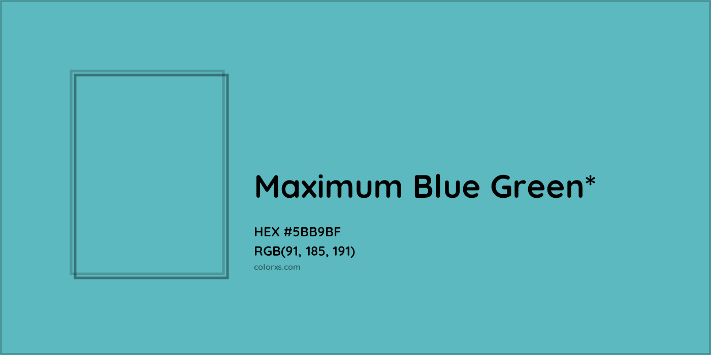 HEX #5BB9BF Color Name, Color Code, Palettes, Similar Paints, Images
