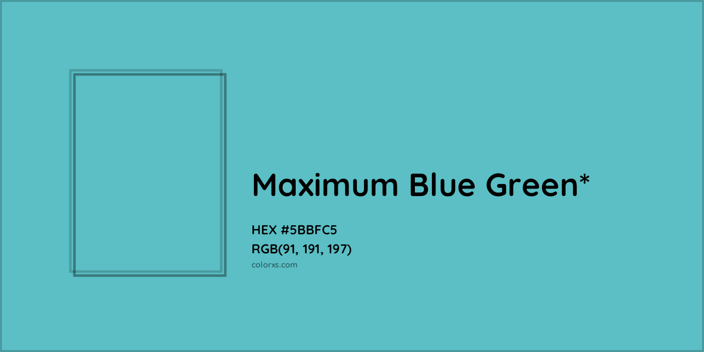 HEX #5BBFC5 Color Name, Color Code, Palettes, Similar Paints, Images