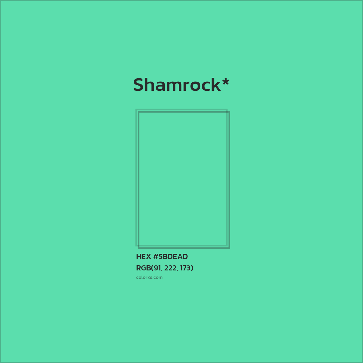 HEX #5BDEAD Color Name, Color Code, Palettes, Similar Paints, Images