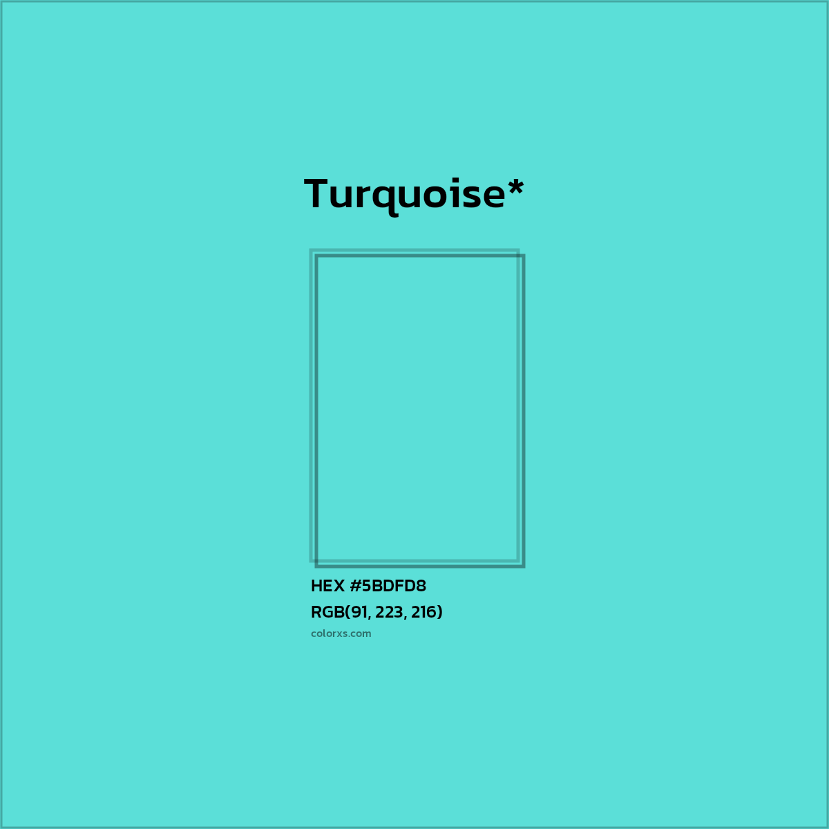 HEX #5BDFD8 Color Name, Color Code, Palettes, Similar Paints, Images