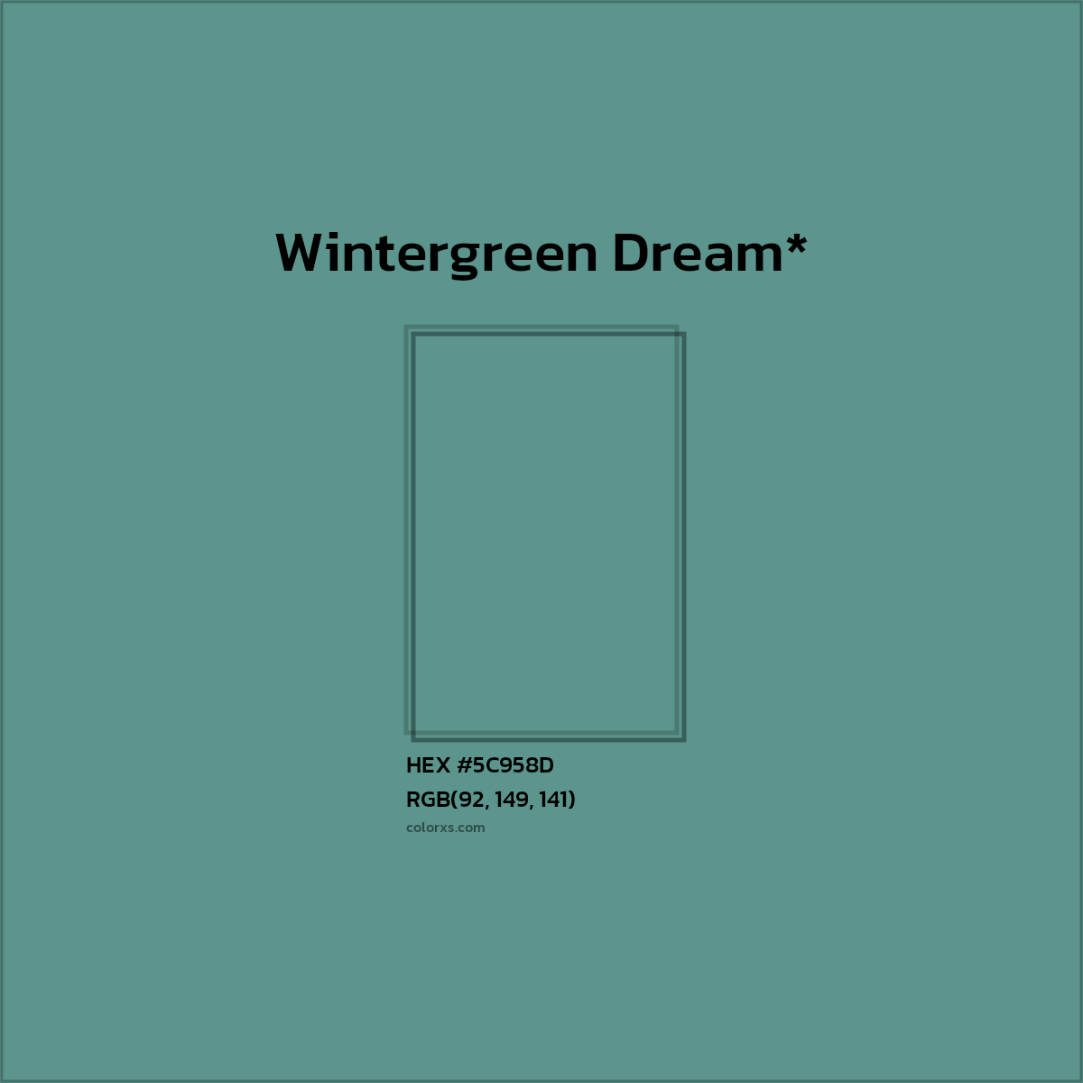 HEX #5C958D Color Name, Color Code, Palettes, Similar Paints, Images