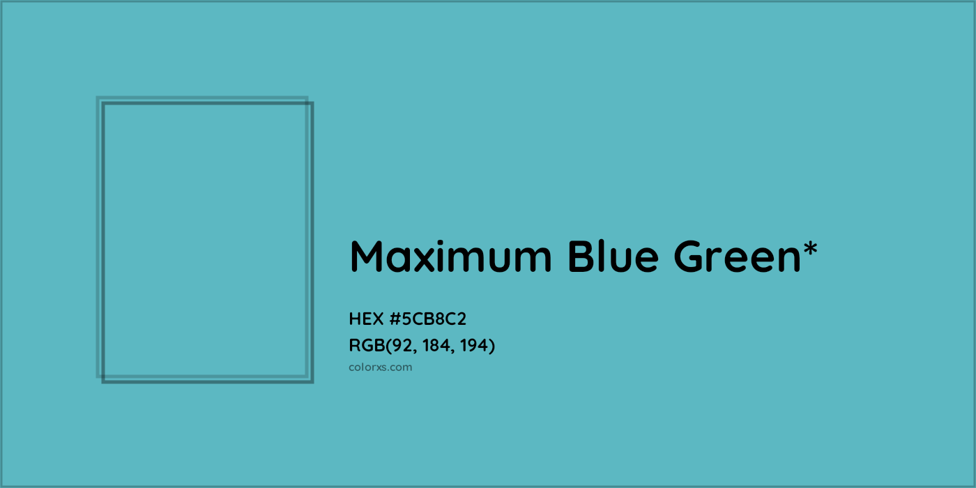 HEX #5CB8C2 Color Name, Color Code, Palettes, Similar Paints, Images