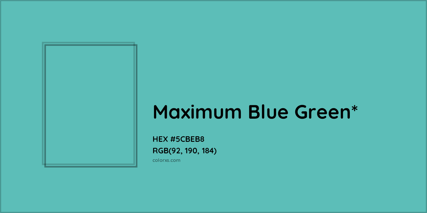 HEX #5CBEB8 Color Name, Color Code, Palettes, Similar Paints, Images