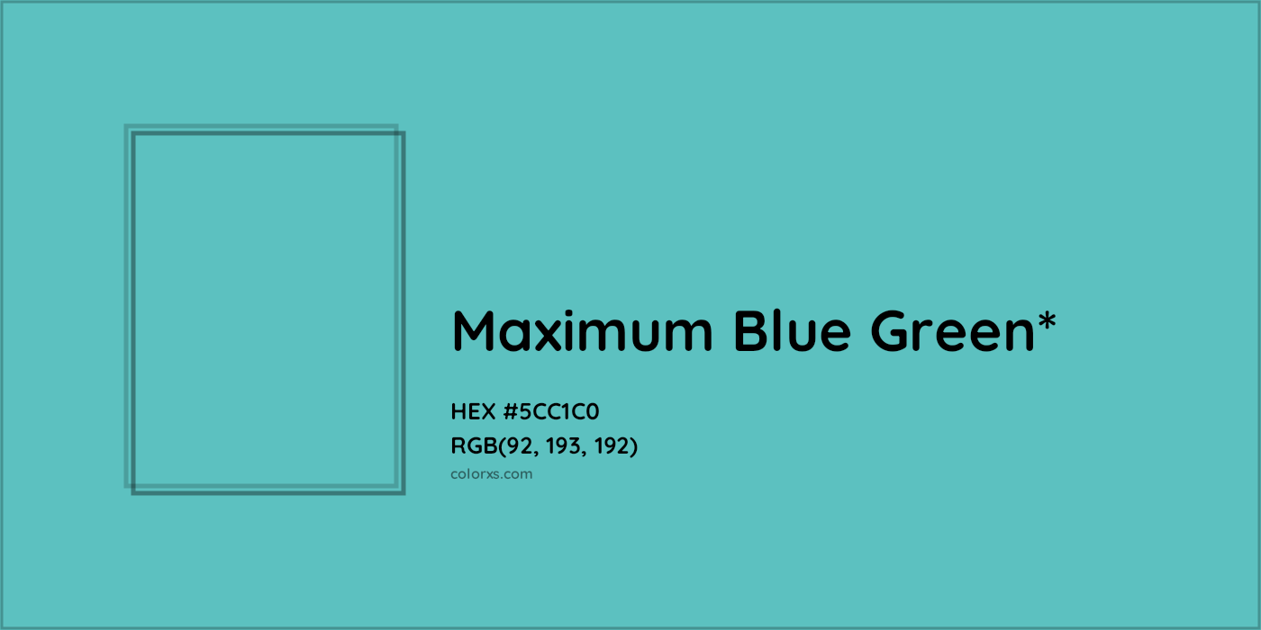 HEX #5CC1C0 Color Name, Color Code, Palettes, Similar Paints, Images