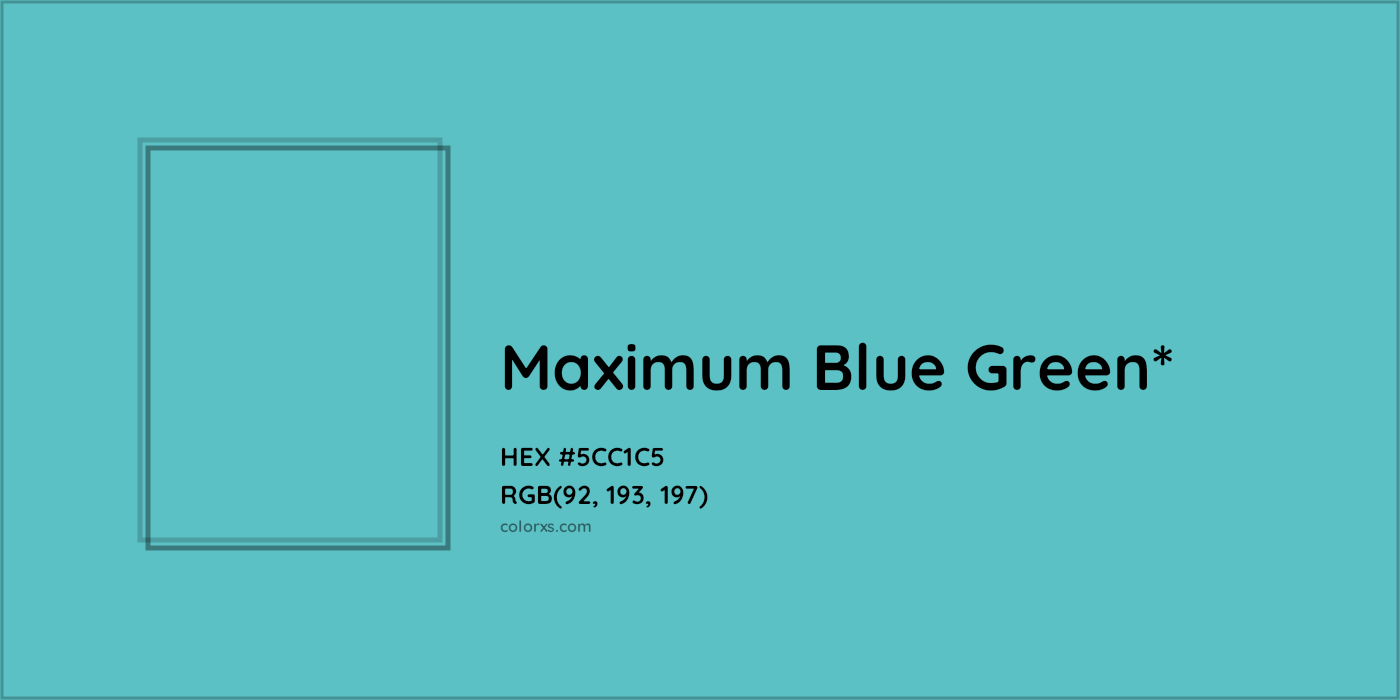 HEX #5CC1C5 Color Name, Color Code, Palettes, Similar Paints, Images