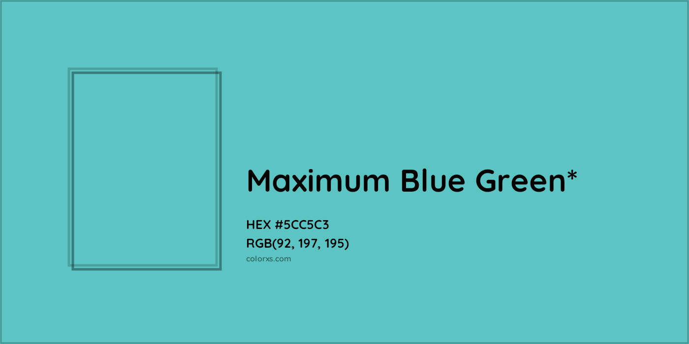 HEX #5CC5C3 Color Name, Color Code, Palettes, Similar Paints, Images