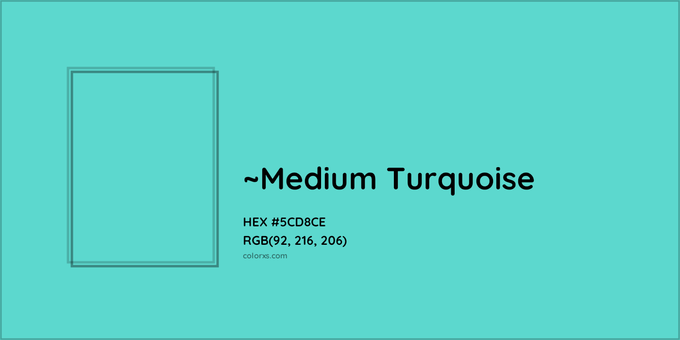 HEX #5CD8CE Color Name, Color Code, Palettes, Similar Paints, Images