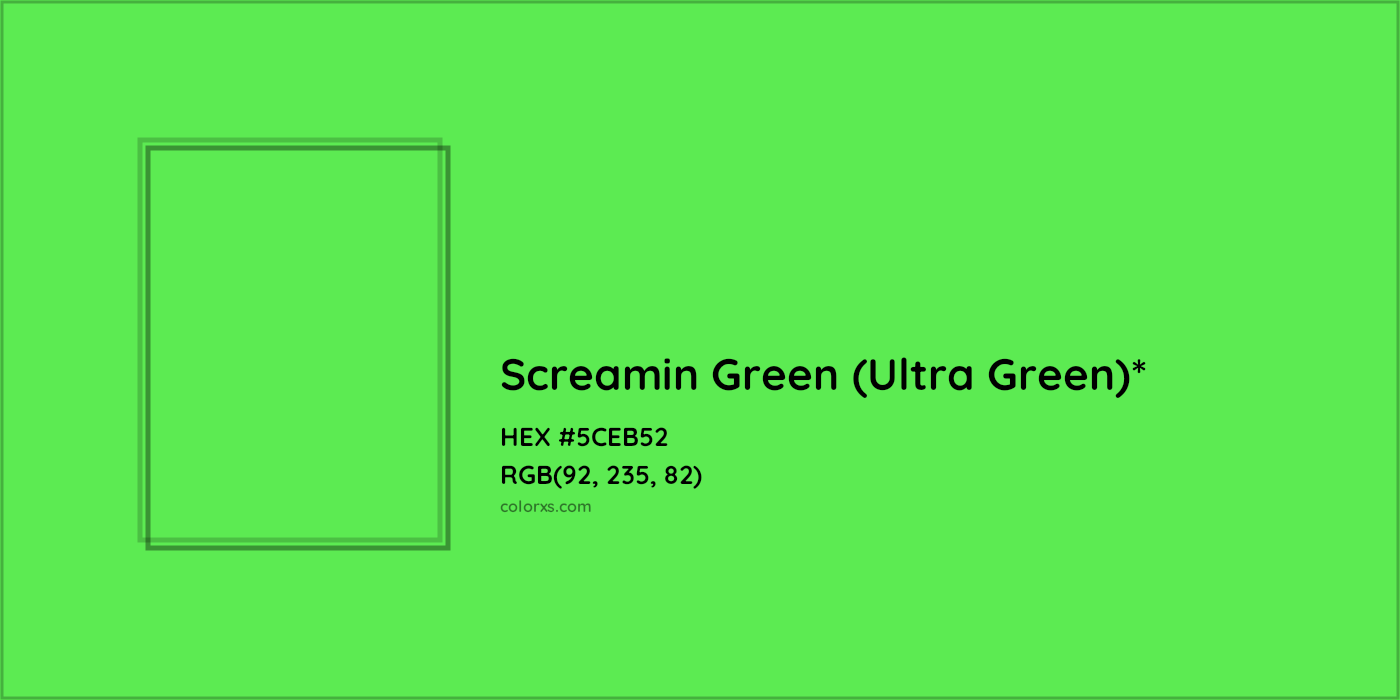 HEX #5CEB52 Color Name, Color Code, Palettes, Similar Paints, Images