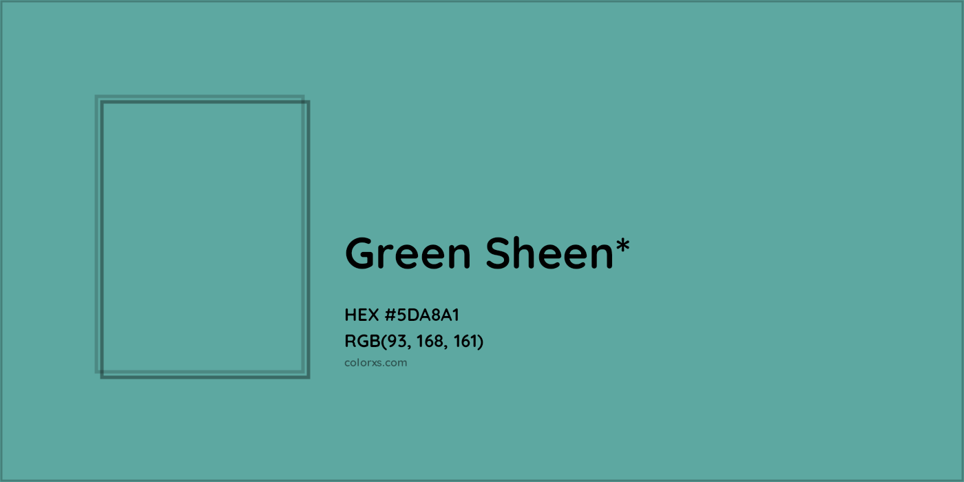 HEX #5DA8A1 Color Name, Color Code, Palettes, Similar Paints, Images