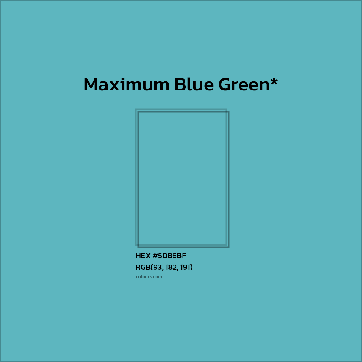 HEX #5DB6BF Color Name, Color Code, Palettes, Similar Paints, Images