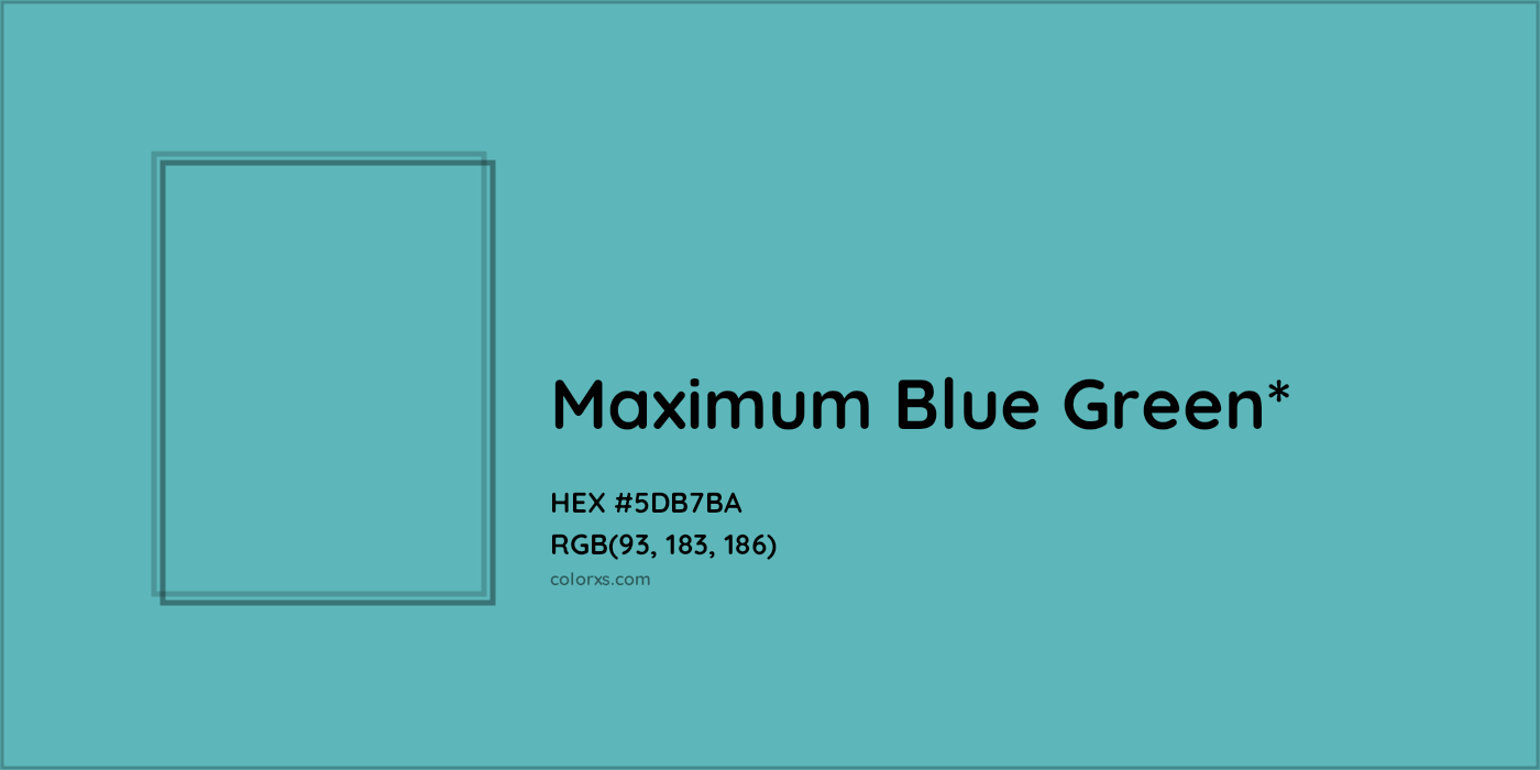 HEX #5DB7BA Color Name, Color Code, Palettes, Similar Paints, Images