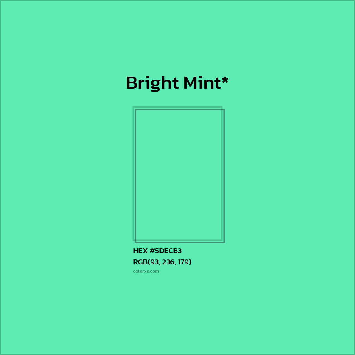 HEX #5DECB3 Color Name, Color Code, Palettes, Similar Paints, Images