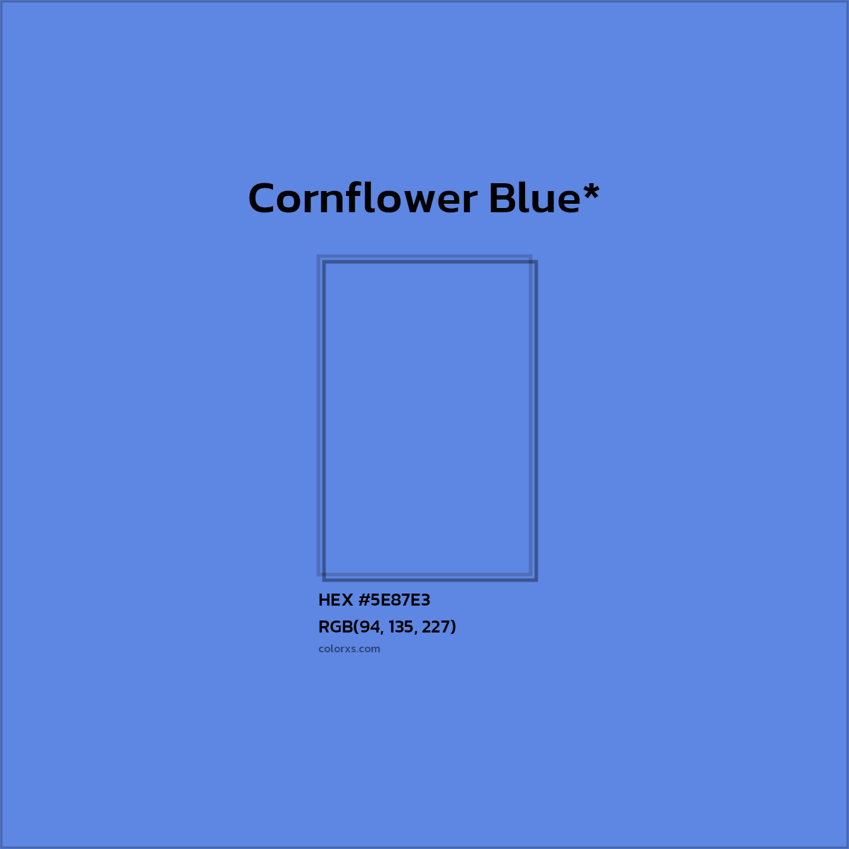 HEX #5E87E3 Color Name, Color Code, Palettes, Similar Paints, Images