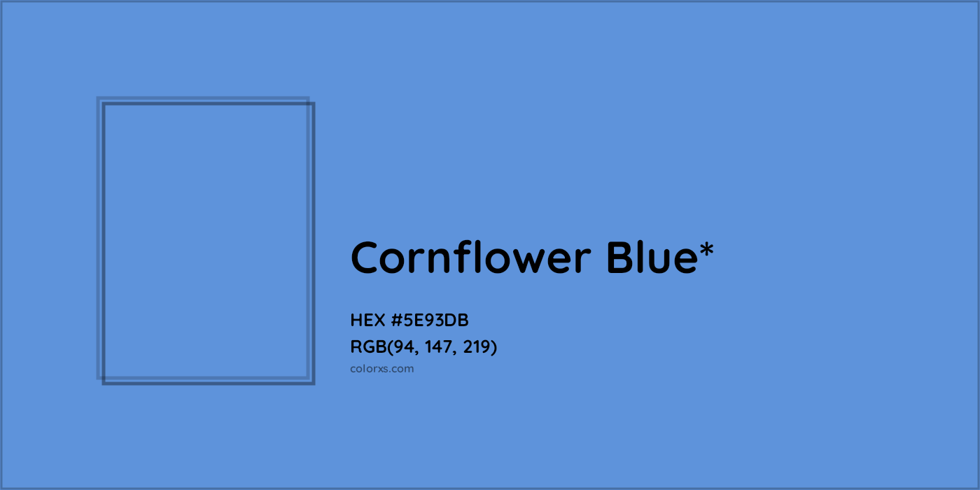 HEX #5E93DB Color Name, Color Code, Palettes, Similar Paints, Images