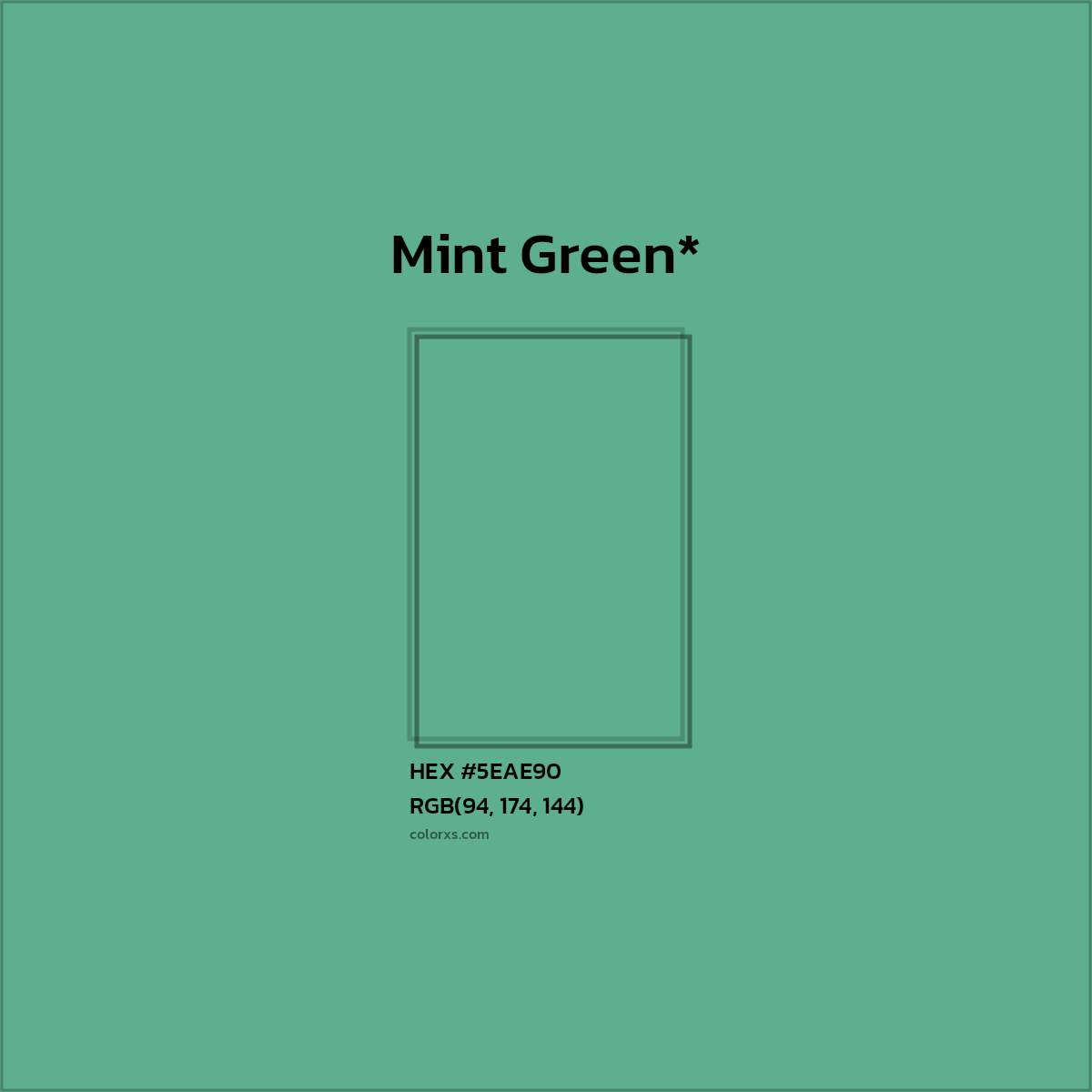 HEX #5EAE90 Color Name, Color Code, Palettes, Similar Paints, Images