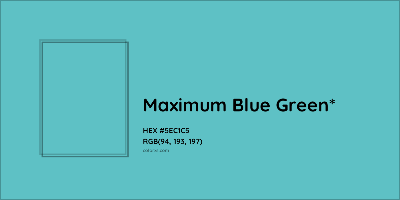 HEX #5EC1C5 Color Name, Color Code, Palettes, Similar Paints, Images