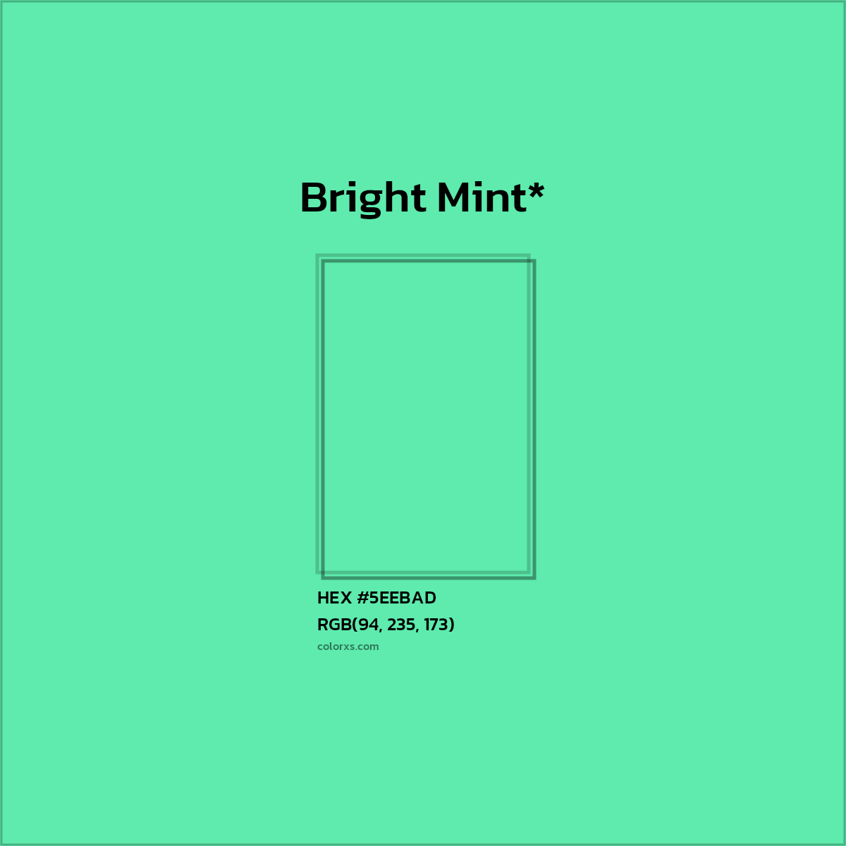 HEX #5EEBAD Color Name, Color Code, Palettes, Similar Paints, Images