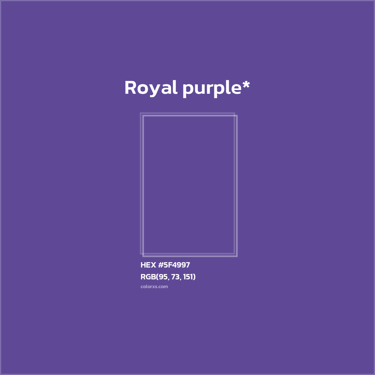 HEX #5F4997 Color Name, Color Code, Palettes, Similar Paints, Images