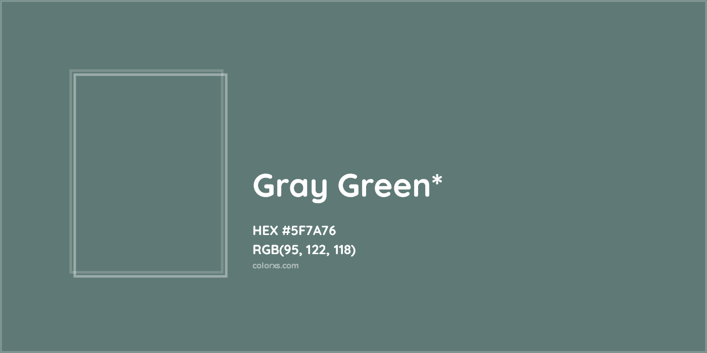 HEX #5F7A76 Color Name, Color Code, Palettes, Similar Paints, Images