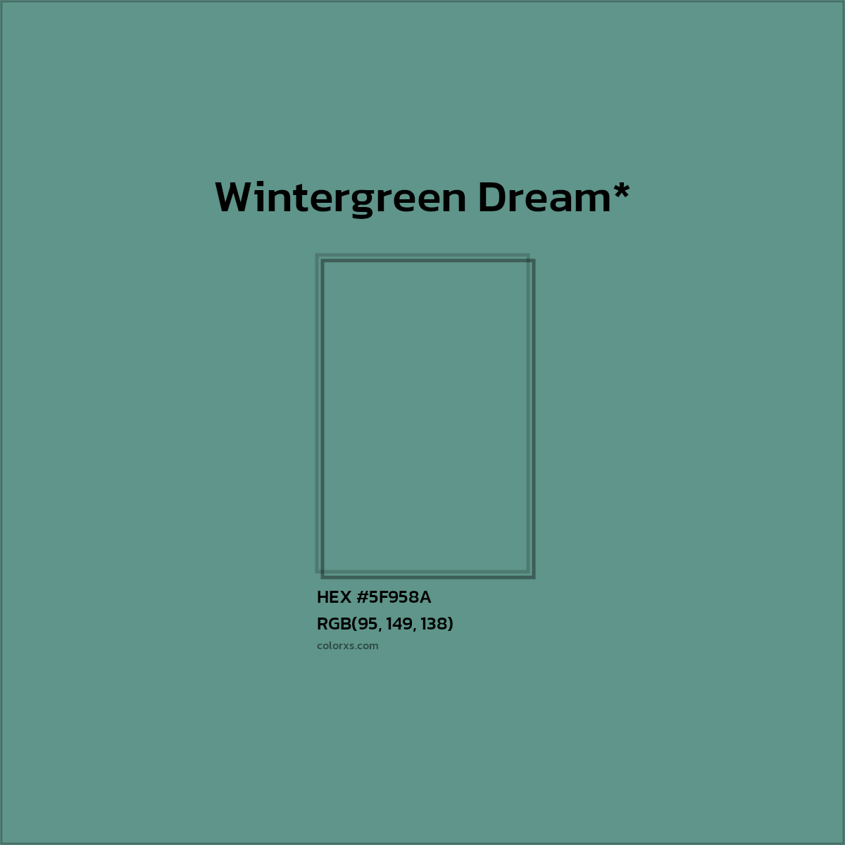 HEX #5F958A Color Name, Color Code, Palettes, Similar Paints, Images