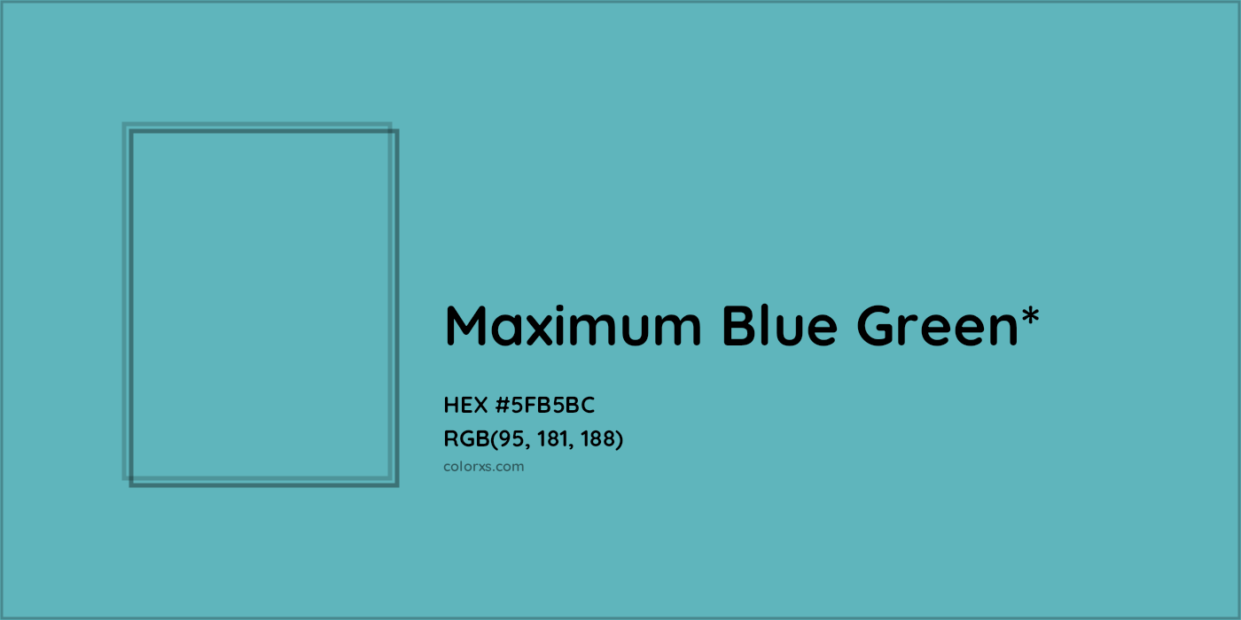 HEX #5FB5BC Color Name, Color Code, Palettes, Similar Paints, Images