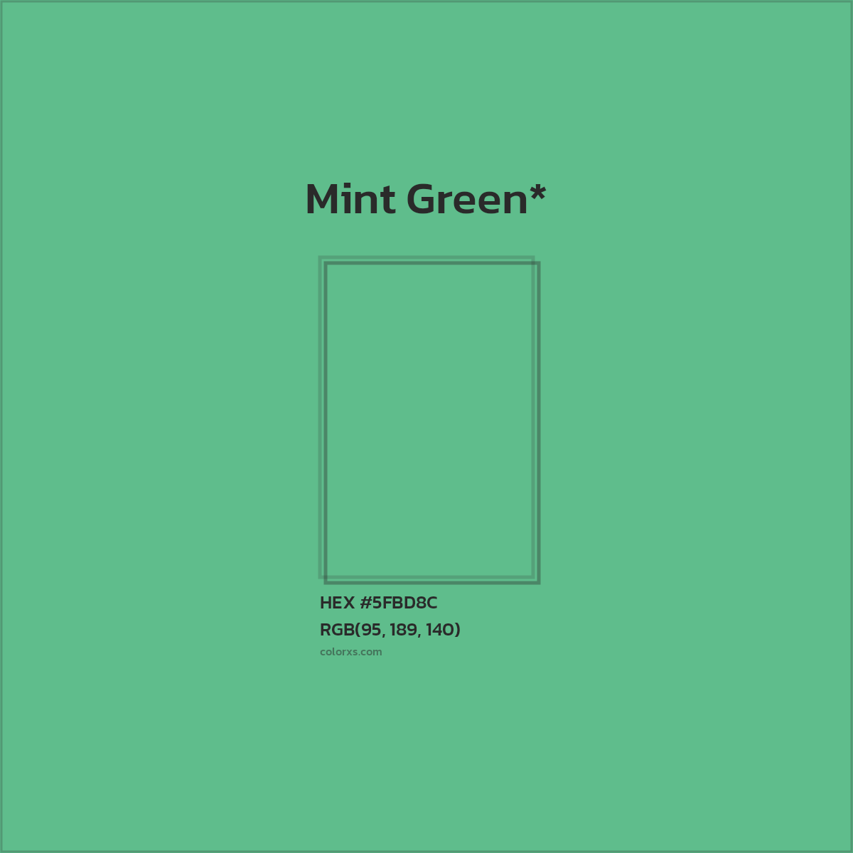 HEX #5FBD8C Color Name, Color Code, Palettes, Similar Paints, Images