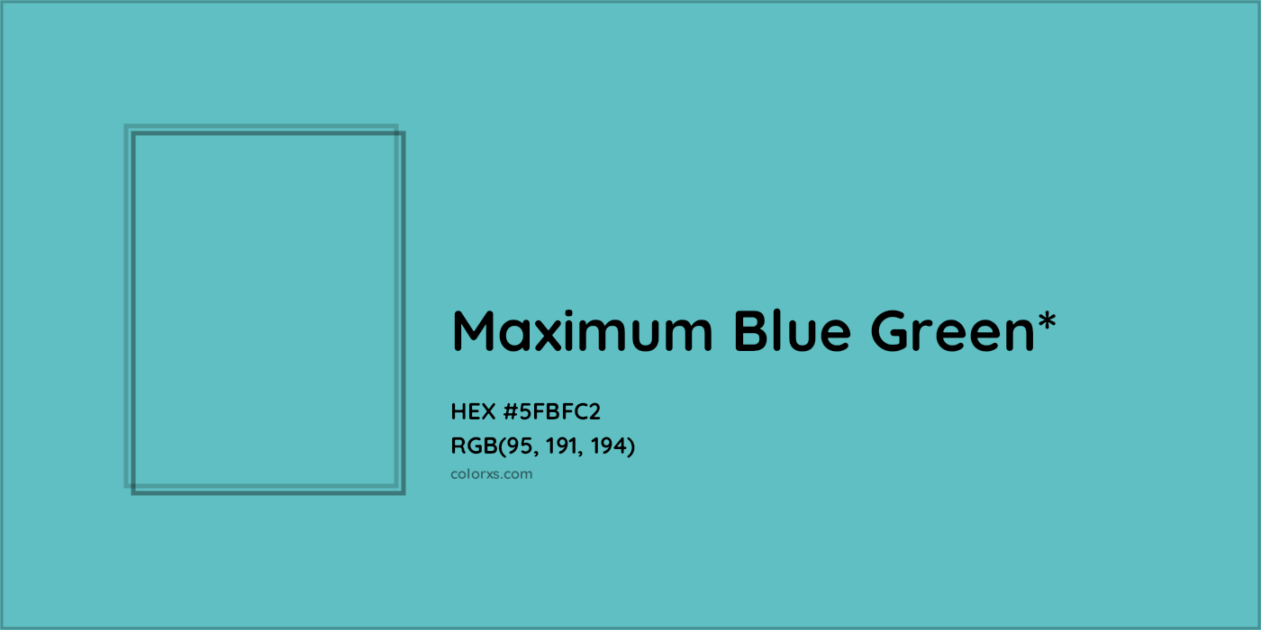 HEX #5FBFC2 Color Name, Color Code, Palettes, Similar Paints, Images