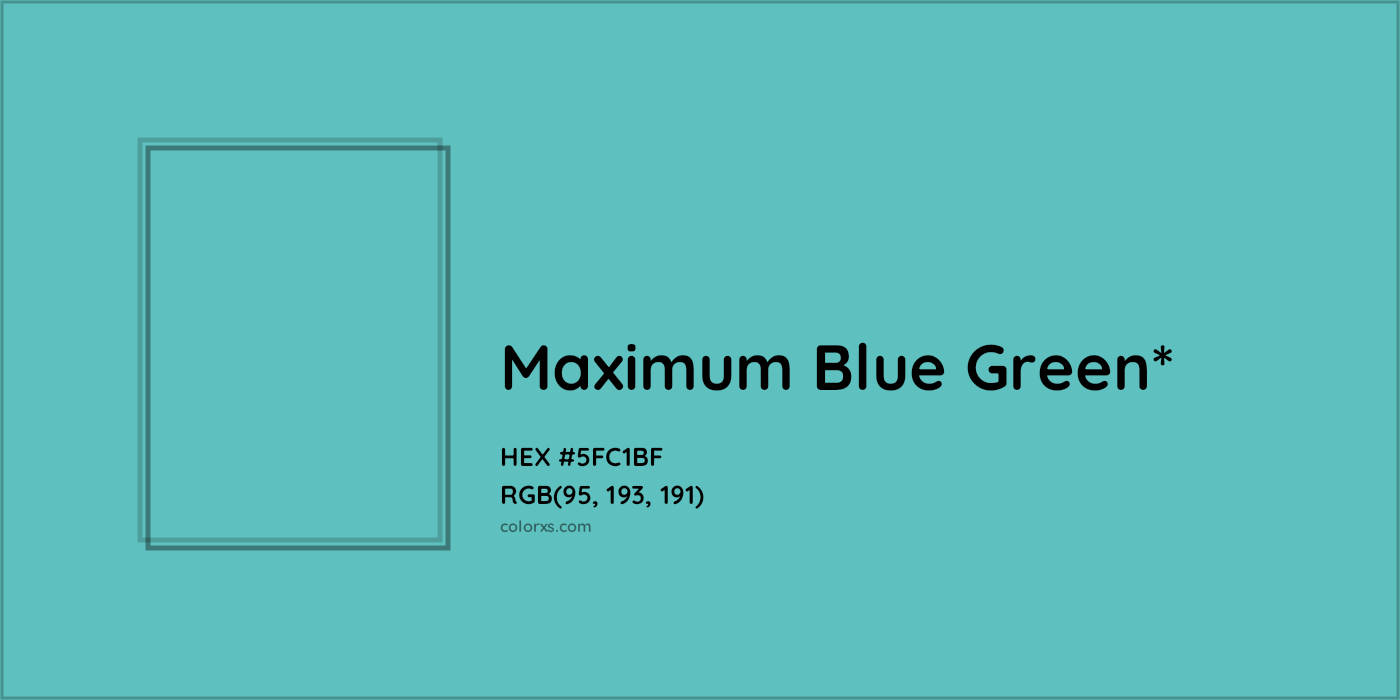 HEX #5FC1BF Color Name, Color Code, Palettes, Similar Paints, Images