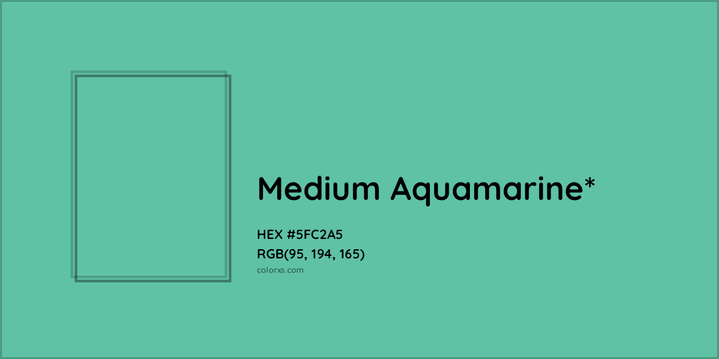HEX #5FC2A5 Color Name, Color Code, Palettes, Similar Paints, Images