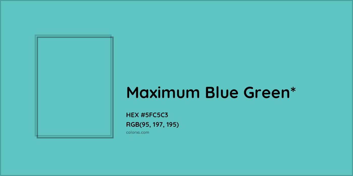 HEX #5FC5C3 Color Name, Color Code, Palettes, Similar Paints, Images