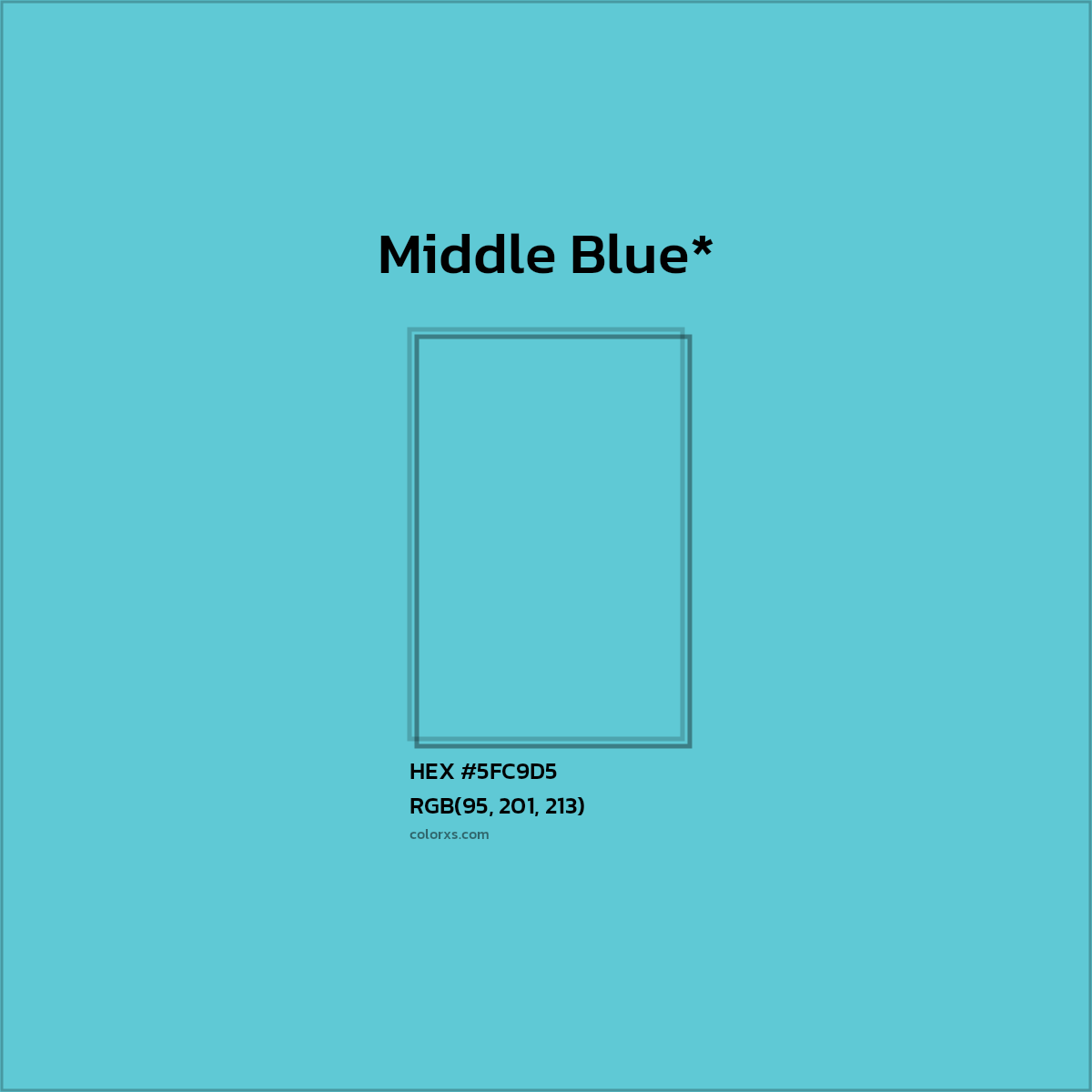HEX #5FC9D5 Color Name, Color Code, Palettes, Similar Paints, Images