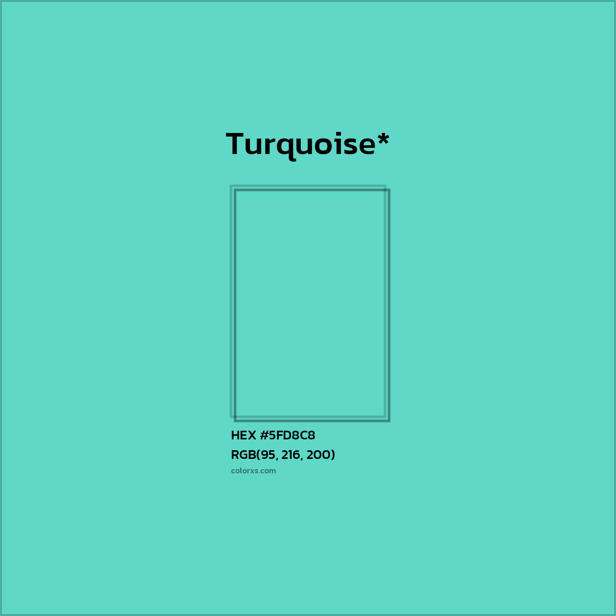 HEX #5FD8C8 Color Name, Color Code, Palettes, Similar Paints, Images