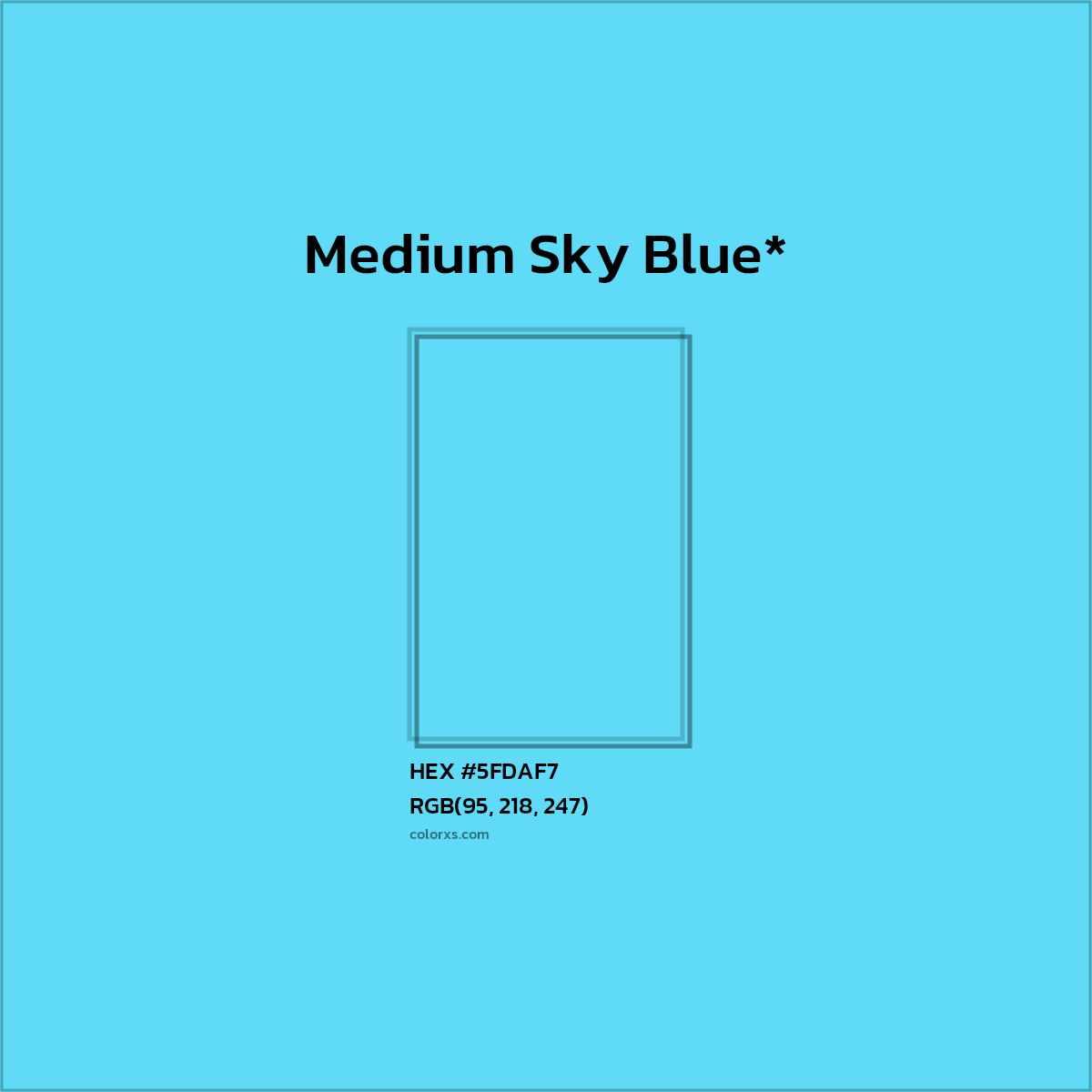 HEX #5FDAF7 Color Name, Color Code, Palettes, Similar Paints, Images