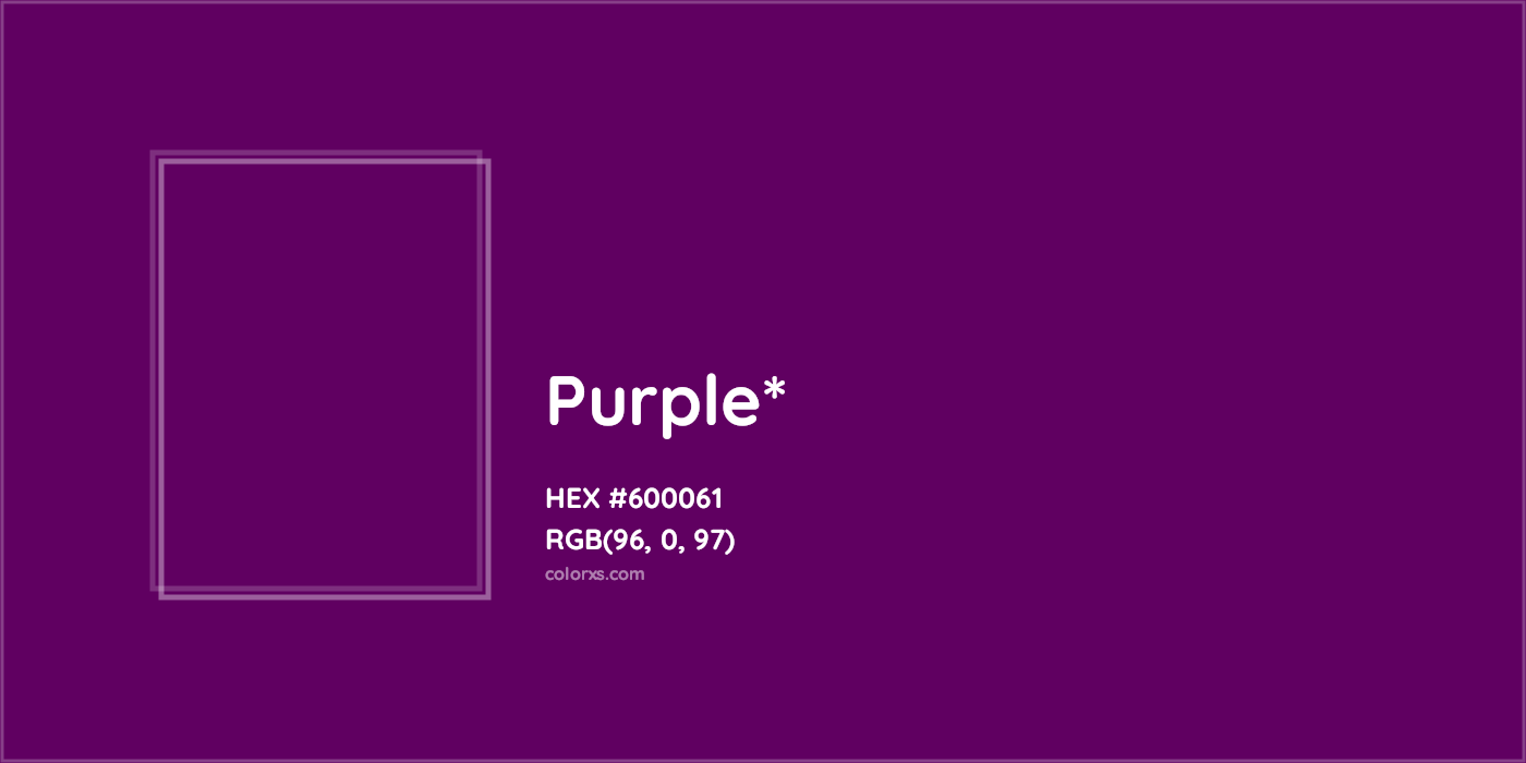 HEX #600061 Color Name, Color Code, Palettes, Similar Paints, Images